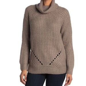 Cloth by Design Pointelle Turtle Neck Knit Sweater